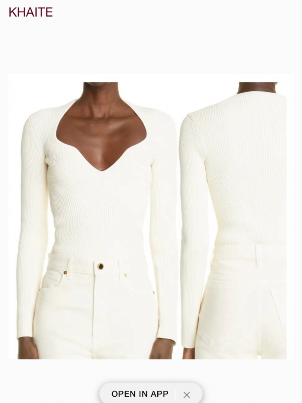 Khaite Ivory ribbed top, size М - Picture 5 of 7